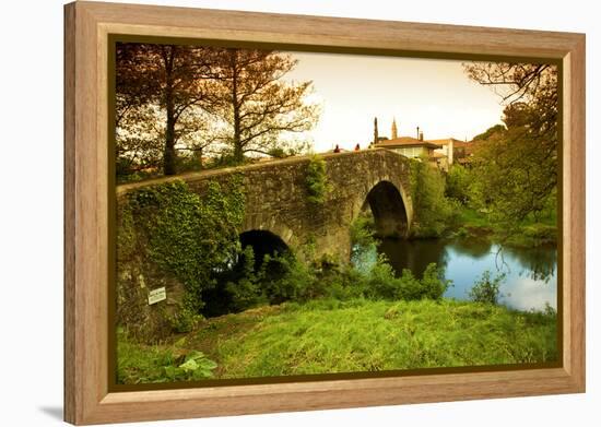 Spain, Galicia, an Old Bridge on the Camino Di Santiago-Ken Scicluna-Framed Premier Image Canvas