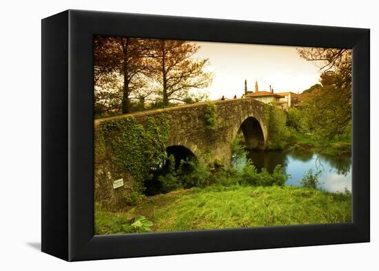 Spain, Galicia, an Old Bridge on the Camino Di Santiago-Ken Scicluna-Framed Premier Image Canvas