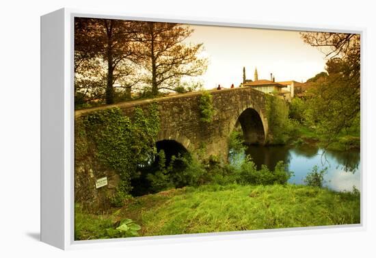 Spain, Galicia, an Old Bridge on the Camino Di Santiago-Ken Scicluna-Framed Premier Image Canvas
