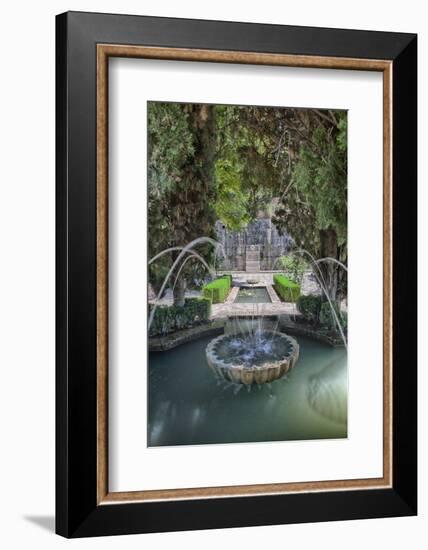 Spain, Granada. A Fountain in the gardens of the Alhambra Palace.-Julie Eggers-Framed Photographic Print