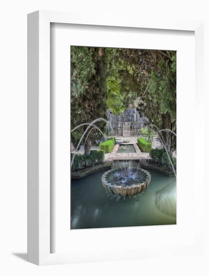 Spain, Granada. A Fountain in the gardens of the Alhambra Palace.-Julie Eggers-Framed Photographic Print