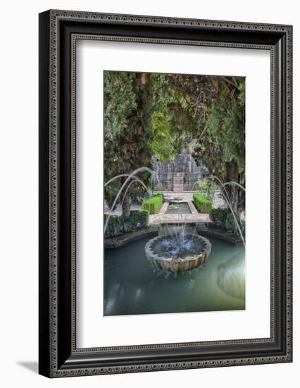 Spain, Granada. A Fountain in the gardens of the Alhambra Palace.-Julie Eggers-Framed Photographic Print
