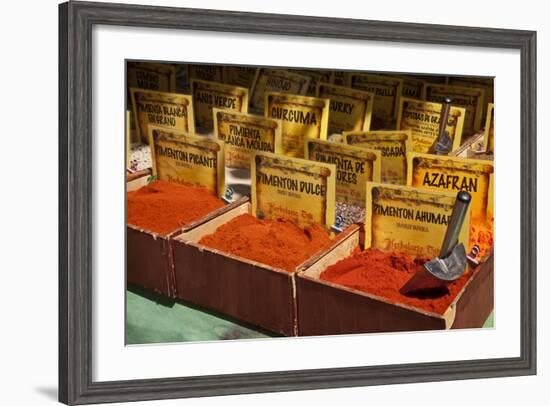 Spain, Granada. Spices for sale at an outdoor market in Granada.-Julie Eggers-Framed Photographic Print