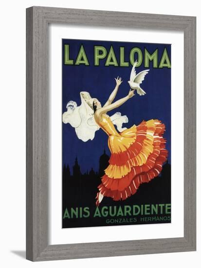 Spain - La Paloma - Anis Aguardiente Promotional Poster-Lantern Press-Framed Art Print