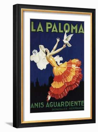Spain - La Paloma - Anis Aguardiente Promotional Poster-Lantern Press-Framed Art Print