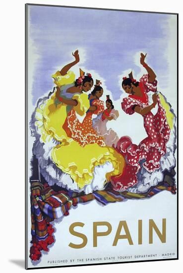 Spain Ladies-null-Mounted Giclee Print