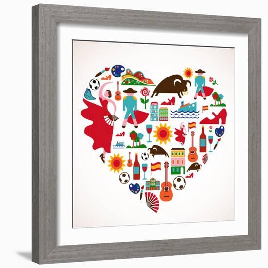 Spain Love-Marish-Framed Art Print