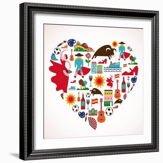 Spain Love-Marish-Framed Art Print