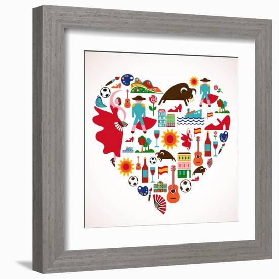 Spain Love-Marish-Framed Art Print