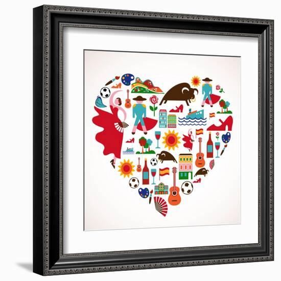 Spain Love-Marish-Framed Art Print