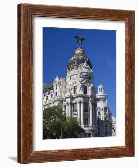 Spain, Madrid, Centro Area, Metropolitan Building-Walter Bibikow-Framed Photographic Print