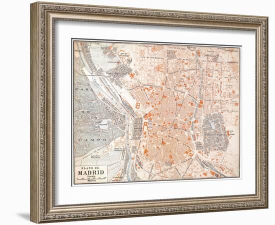 Spain: Madrid Map, C1920-null-Framed Giclee Print