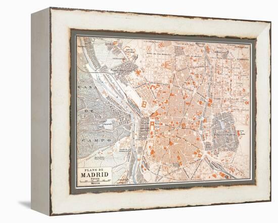 Spain: Madrid Map, C1920-null-Framed Premier Image Canvas