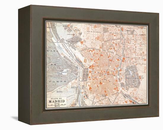 Spain: Madrid Map, C1920-null-Framed Premier Image Canvas