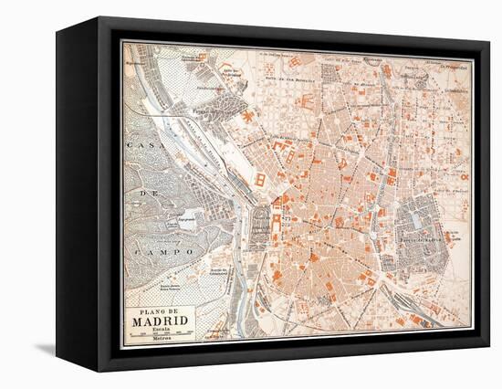 Spain: Madrid Map, C1920-null-Framed Premier Image Canvas