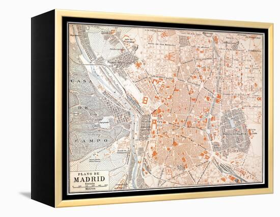 Spain: Madrid Map, C1920-null-Framed Premier Image Canvas