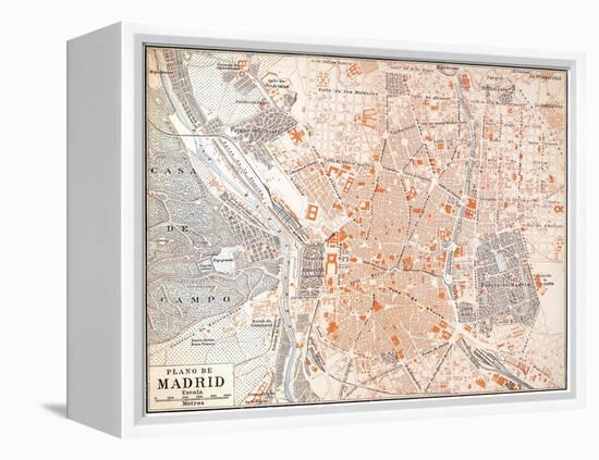 Spain: Madrid Map, C1920-null-Framed Premier Image Canvas