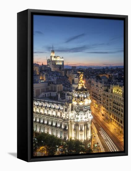 Spain, Madrid, Metropolis Building and Gran Via-Michele Falzone-Framed Premier Image Canvas