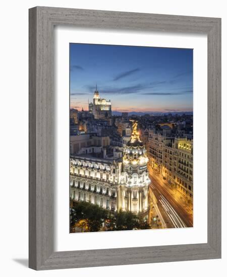 Spain, Madrid, Metropolis Building and Gran Via-Michele Falzone-Framed Photographic Print