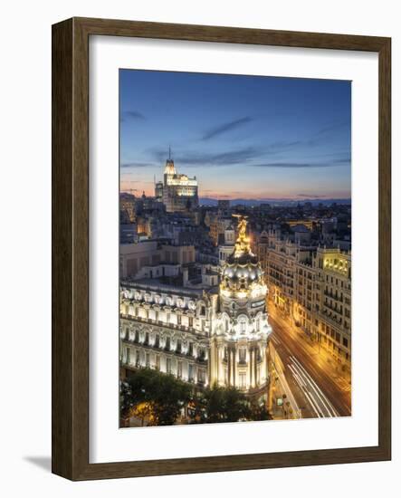 Spain, Madrid, Metropolis Building and Gran Via-Michele Falzone-Framed Photographic Print