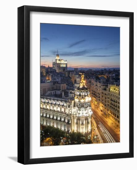 Spain, Madrid, Metropolis Building and Gran Via-Michele Falzone-Framed Photographic Print