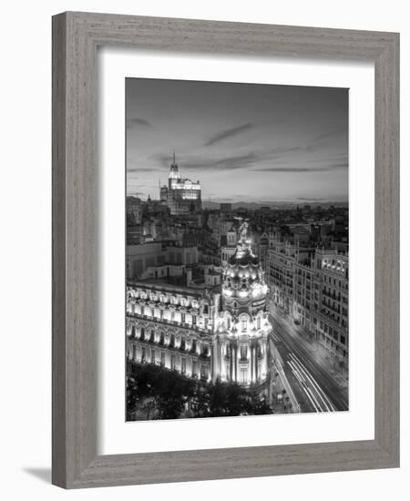 Spain, Madrid, Metropolis Building and Gran Via-Michele Falzone-Framed Photographic Print