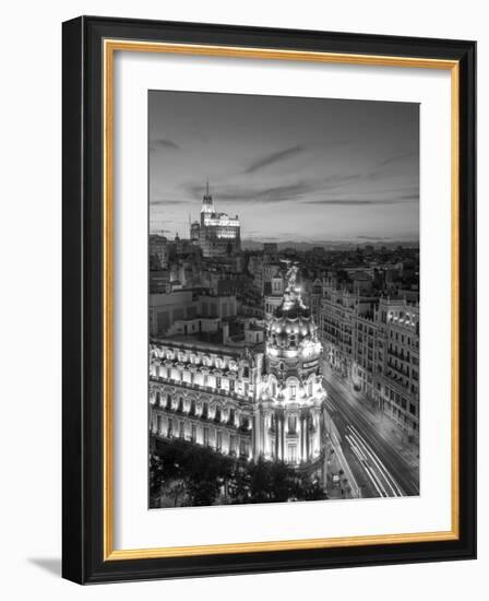 Spain, Madrid, Metropolis Building and Gran Via-Michele Falzone-Framed Photographic Print