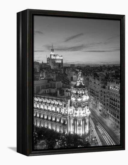 Spain, Madrid, Metropolis Building and Gran Via-Michele Falzone-Framed Premier Image Canvas