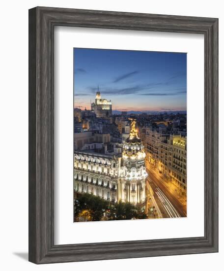 Spain, Madrid, Metropolis Building and Gran Via-Michele Falzone-Framed Photographic Print