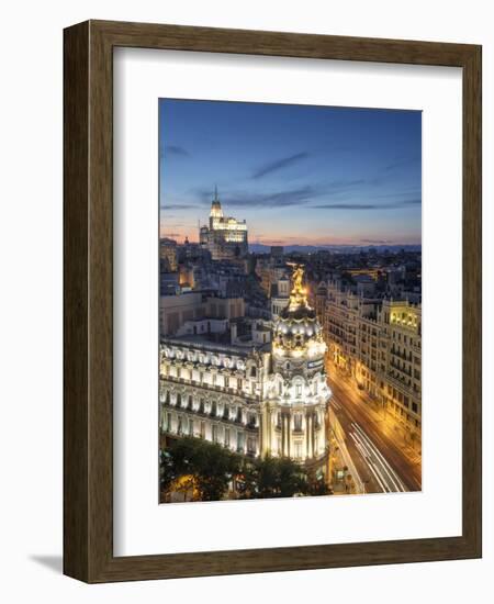 Spain, Madrid, Metropolis Building and Gran Via-Michele Falzone-Framed Photographic Print