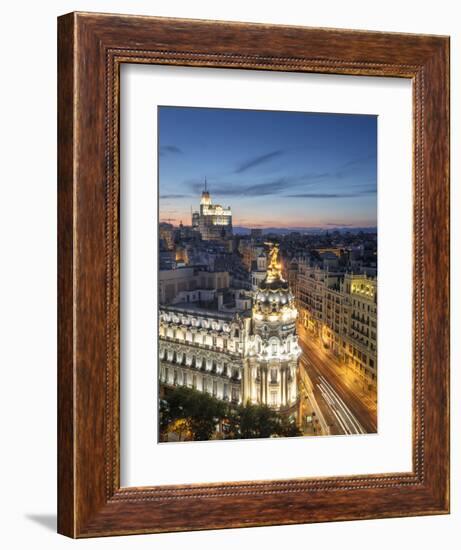 Spain, Madrid, Metropolis Building and Gran Via-Michele Falzone-Framed Photographic Print