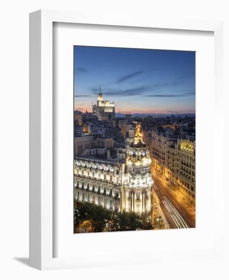 Spain, Madrid, Metropolis Building and Gran Via-Michele Falzone-Framed Photographic Print