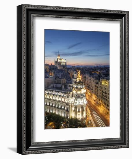 Spain, Madrid, Metropolis Building and Gran Via-Michele Falzone-Framed Photographic Print