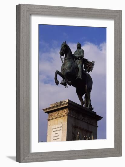 Spain, Madrid, Plaza De Oriente, Equestrian Statue Monument to Philip IV of Spain-Pietro Tacca-Framed Giclee Print