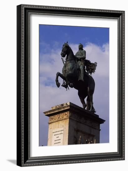 Spain, Madrid, Plaza De Oriente, Equestrian Statue Monument to Philip IV of Spain-Pietro Tacca-Framed Giclee Print