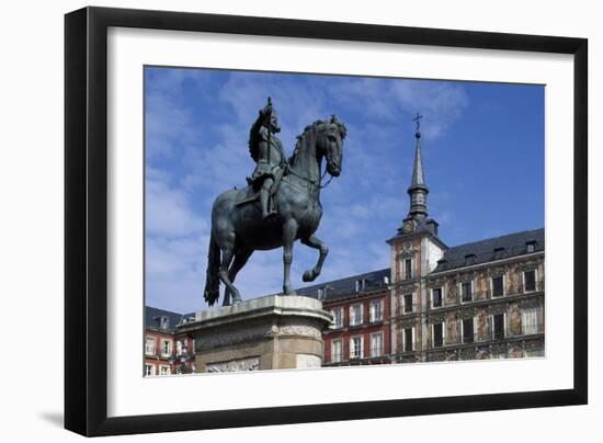 Spain, Madrid, Plaza Mayor, Equestrian Statue of Philip Iii, 1616-Pietro Tacca-Framed Giclee Print