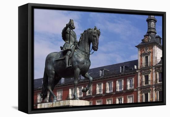 Spain, Madrid, Plaza Mayor, Equestrian Statue of Philip Iii, 1616-Pietro Tacca-Framed Premier Image Canvas