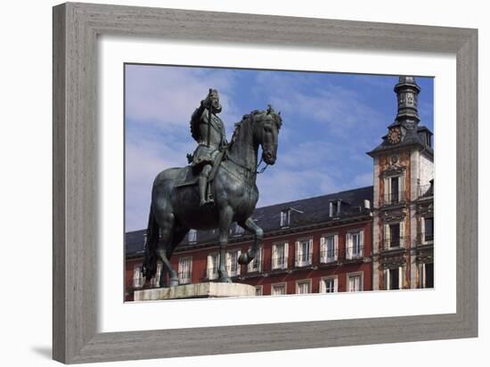 Spain, Madrid, Plaza Mayor, Equestrian Statue of Philip Iii, 1616-Pietro Tacca-Framed Giclee Print