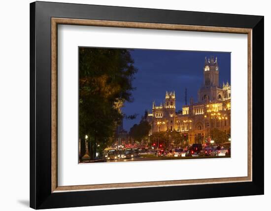 Spain, Madrid, Street-Scene, Calle De Alcala, Plaza De Cibeles, Palacio De Comunicaciones, Evening-Chris Seba-Framed Photographic Print