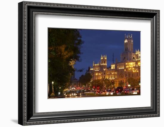 Spain, Madrid, Street-Scene, Calle De Alcala, Plaza De Cibeles, Palacio De Comunicaciones, Evening-Chris Seba-Framed Photographic Print