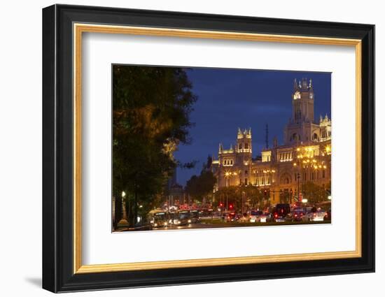 Spain, Madrid, Street-Scene, Calle De Alcala, Plaza De Cibeles, Palacio De Comunicaciones, Evening-Chris Seba-Framed Photographic Print