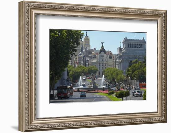 Spain, Madrid, Street-Scene, Calle De Alcala, Plaza De La Cibeles, Cibeles-Fountain-Chris Seba-Framed Photographic Print