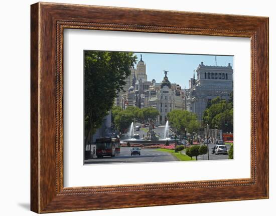 Spain, Madrid, Street-Scene, Calle De Alcala, Plaza De La Cibeles, Cibeles-Fountain-Chris Seba-Framed Photographic Print