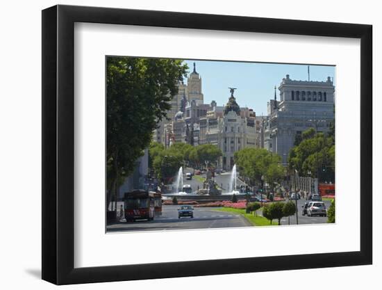 Spain, Madrid, Street-Scene, Calle De Alcala, Plaza De La Cibeles, Cibeles-Fountain-Chris Seba-Framed Photographic Print