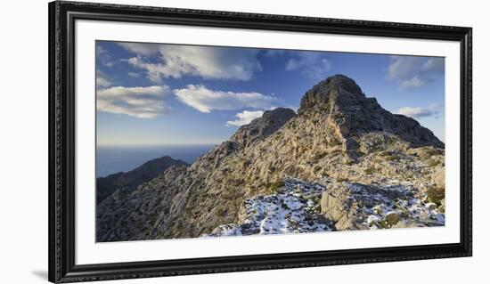 Spain, Majorca, Serra De Tramuntana, it Castellot, Rocks, Snow-Rainer Mirau-Framed Photographic Print