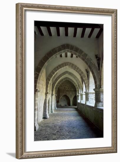 Spain, Navarre, Roncesvalles, Church of Santa Maria, Cloister Portico-null-Framed Giclee Print