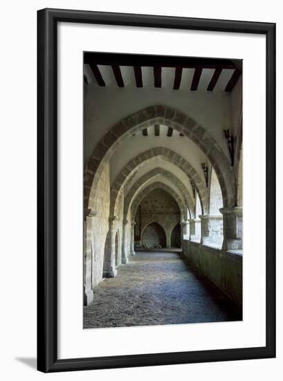 Spain, Navarre, Roncesvalles, Church of Santa Maria, Cloister Portico-null-Framed Giclee Print