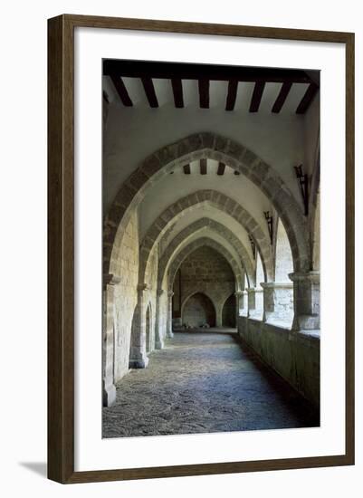 Spain, Navarre, Roncesvalles, Church of Santa Maria, Cloister Portico-null-Framed Giclee Print