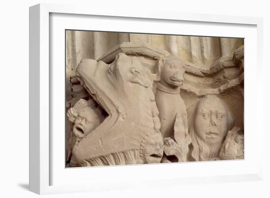 Spain, Navarre, Ujue, Church of Santa Maria, Decorated Capital-null-Framed Giclee Print