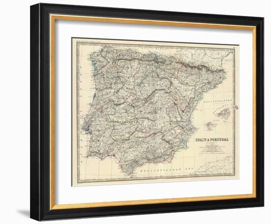 Spain, Portugal, c.1861-Alexander Keith Johnston-Framed Art Print
